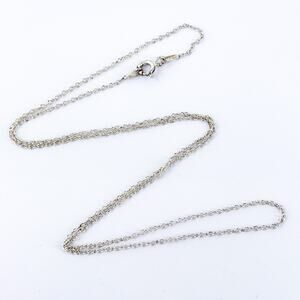 Vintage Italy Sterling Silver 925 0.4mm Cable Chain Necklace 18”